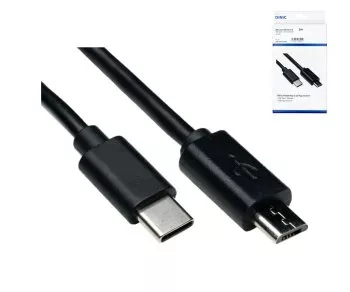 USB 3.1 kábel C típusú - micro B, fekete, dobozos, 1m DINIC Box